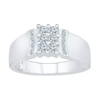 Womens 2MM / CT. T.W. Natural White Diamond 10K Gold Cluster Band