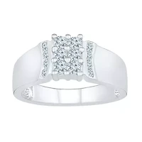 Womens 2MM / CT. T.W. Natural White Diamond 10K Gold Cluster Band