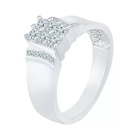 Womens 2MM / CT. T.W. Natural White Diamond 10K Gold Cluster Band
