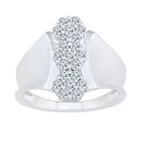 Womens / CT. T.W. Natural White Diamond 10K Gold Flower Cluster Cocktail Ring