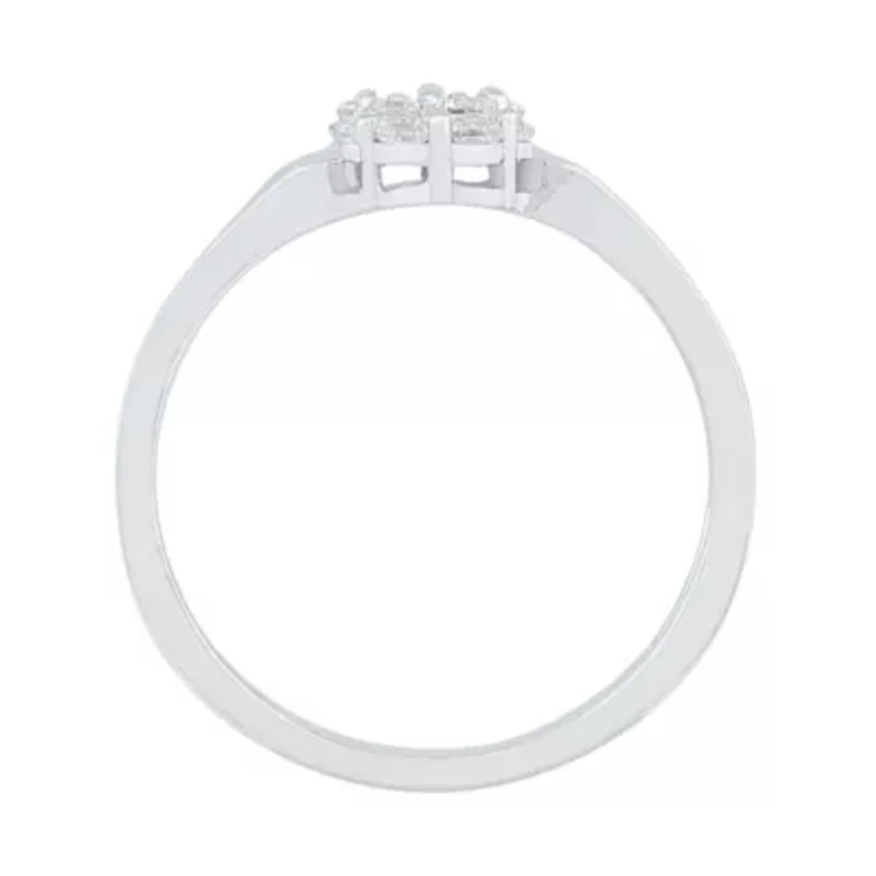 Womens / CT. T.W. Natural White Diamond 10K Gold Flower Cluster Cocktail Ring