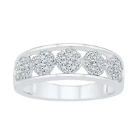 Womens 2MM / CT. T.W. Natural White Diamond 10K Gold Cluster Band
