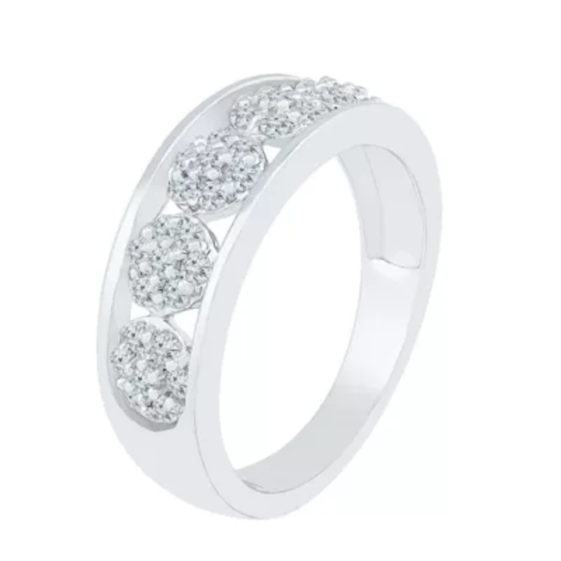Womens 2MM / CT. T.W. Natural White Diamond 10K Gold Cluster Band
