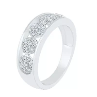 Womens 2MM / CT. T.W. Natural White Diamond 10K Gold Cluster Band