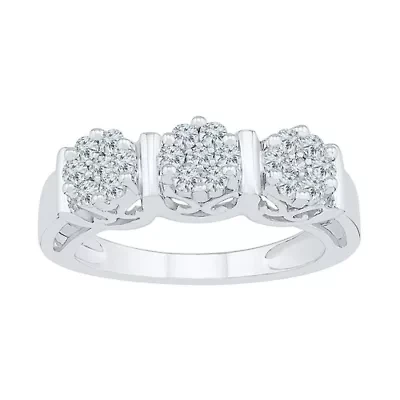 Womens 2MM / CT. T.W. Natural White Diamond 10K Gold Cluster Band
