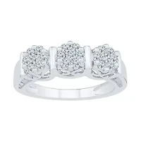 Womens 2MM / CT. T.W. Natural White Diamond 10K Gold Cluster Band