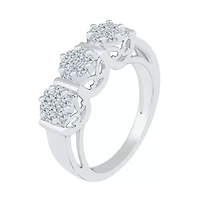 Womens 2MM / CT. T.W. Natural White Diamond 10K Gold Cluster Band