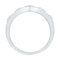 Womens 2MM 5/8 CT. T.W. Natural White Diamond 10K Gold Chevron Cluster Band
