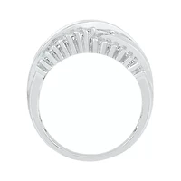 Womens 2MM 5/8 CT. T.W. Natural White Diamond 10K Gold Cluster Crossover Band