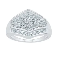 Womens / CT. T.W. Natural White Diamond 10K Gold Cluster Cocktail Ring