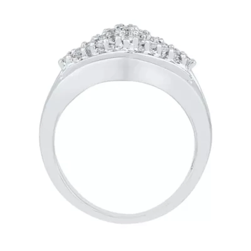 Womens / CT. T.W. Natural White Diamond 10K Gold Cluster Cocktail Ring