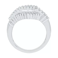 Womens 1 1/8 CT. T.W. Natural White Diamond 10K Gold Cluster Cocktail Ring