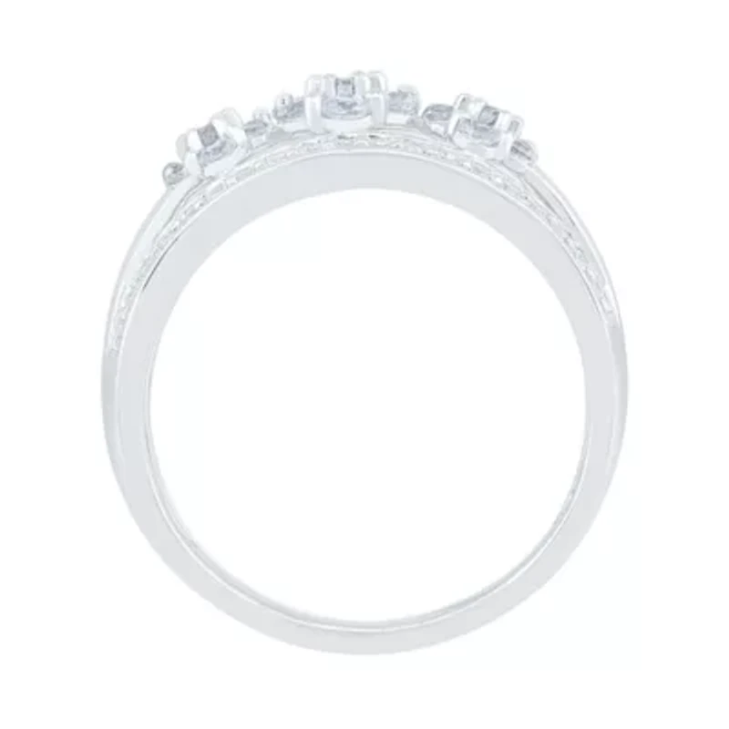 Womens 2MM 3/4 CT. T.W. Natural White Diamond 10K Gold Cluster Band