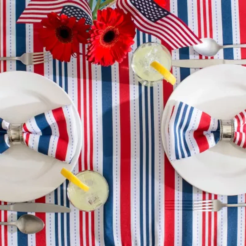 Design imports Patriotic Stripe Outdoor Tablecloth