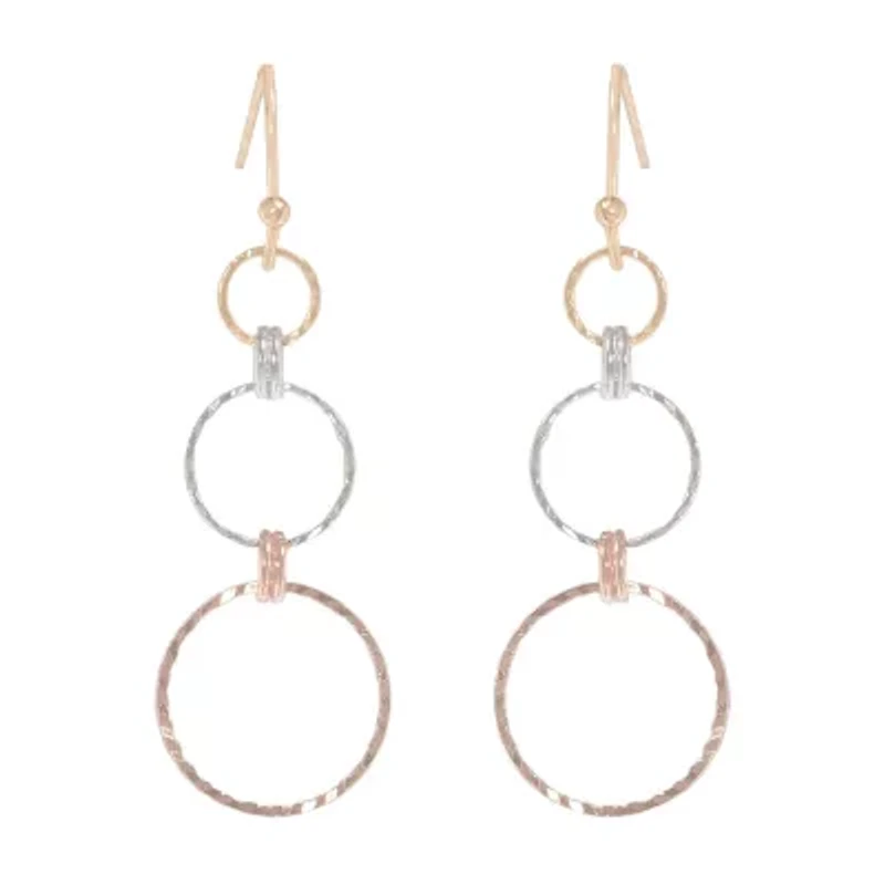 Bijoux Bar Delicates Tri Tone Womens Drop Earrings
