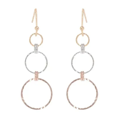 Bijoux Bar Delicates Tri Tone Womens Drop Earrings