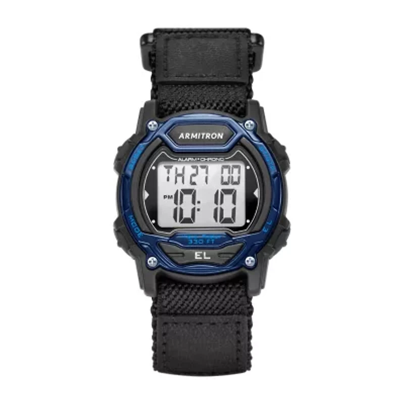 Armitron Pro Sport Mens Chronograph Black Strap Watch 45/7004blu