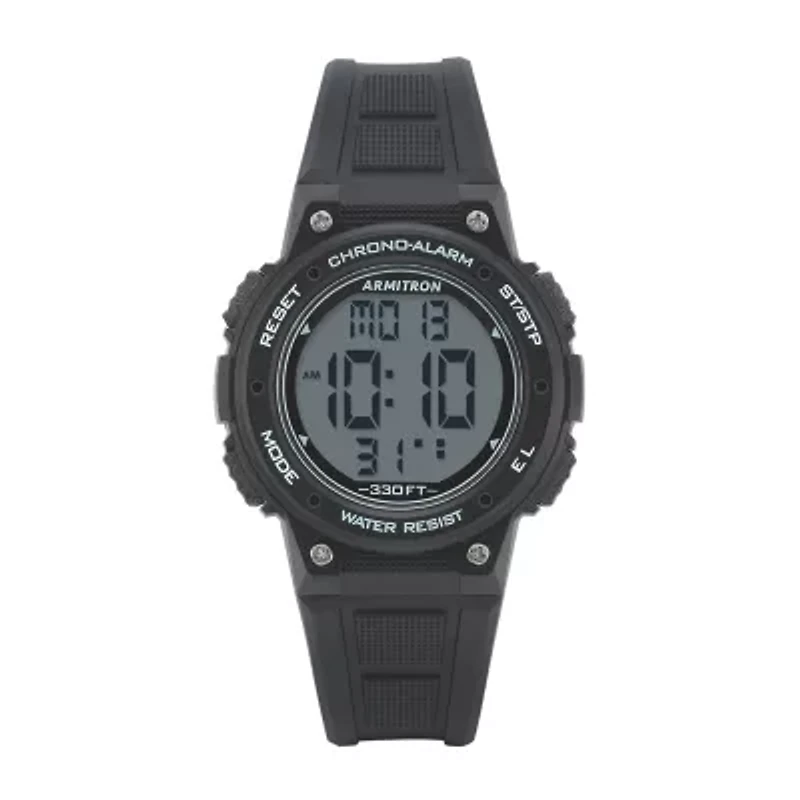 Armitron Pro-Sport Womens Chronograph Digital Black Strap Watch 45/7086blk