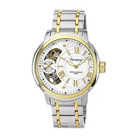 Armitron® Mens Two-Tone Skeleton Dial Hybrid Bracelet Watch