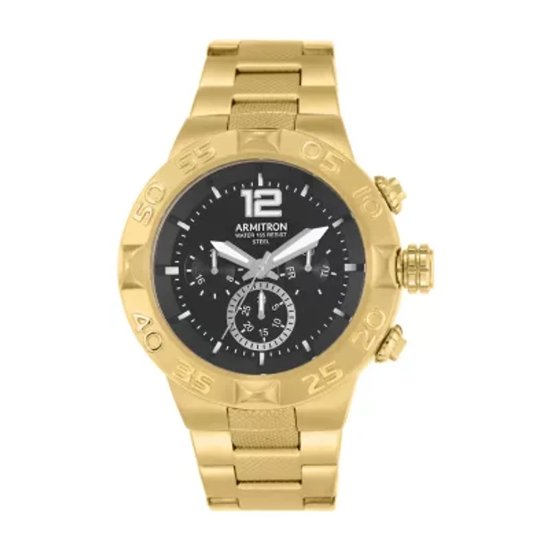 Armitron® Mens Black and Gold-Tone Bracelet Watch