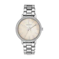 Armitron Womens Crystal Accent Silver Tone Bracelet Watch 75/5500tmsv