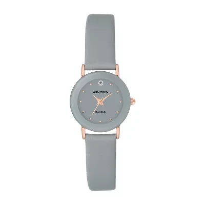 Armitron Womens Gray Leather Strap Watch 75/2447gyrggy