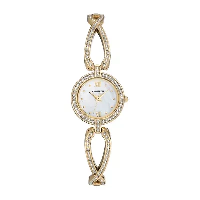 Armitron Womens Crystal Accent Gold Tone Bracelet Watch 75/5536mpgp