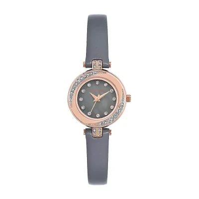 Armitron Womens Gray Leather Strap Watch 75/5542gmrggy