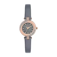 Armitron Womens Gray Leather Strap Watch 75/5542gmrggy