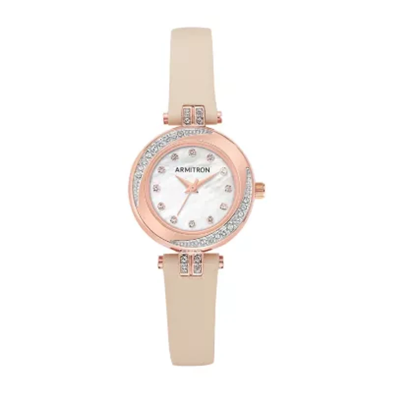 Armitron Womens Pink Leather Strap Watch 75/5542mprgbh