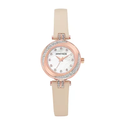 Armitron Womens Pink Leather Strap Watch 75/5542mprgbh