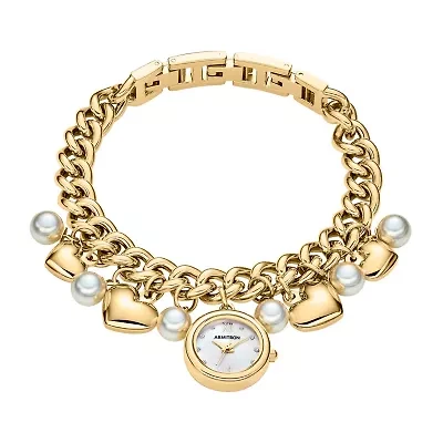 Armitron Charm Womens Crystal Accent Gold Tone Bracelet Watch 75/5578mpgp