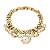Armitron Charm Womens Crystal Accent Gold Tone Bracelet Watch 75/5578mpgp