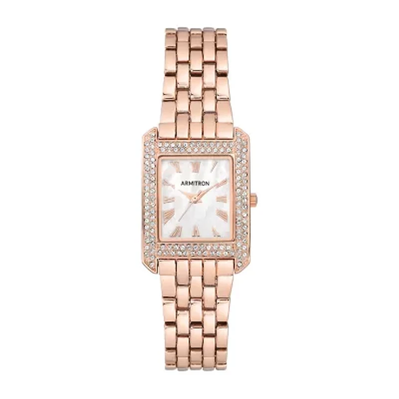 Armitron Womens Crystal Accent Rose Goldtone Bracelet Watch 75/5575mprg