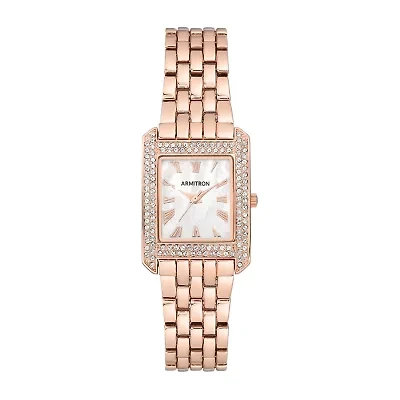 Armitron Womens Crystal Accent Rose Goldtone Bracelet Watch 75/5575mprg