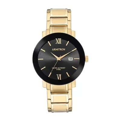 Armitron Mens Gold Tone Stainless Steel Bracelet Watch 20/5273bkgp