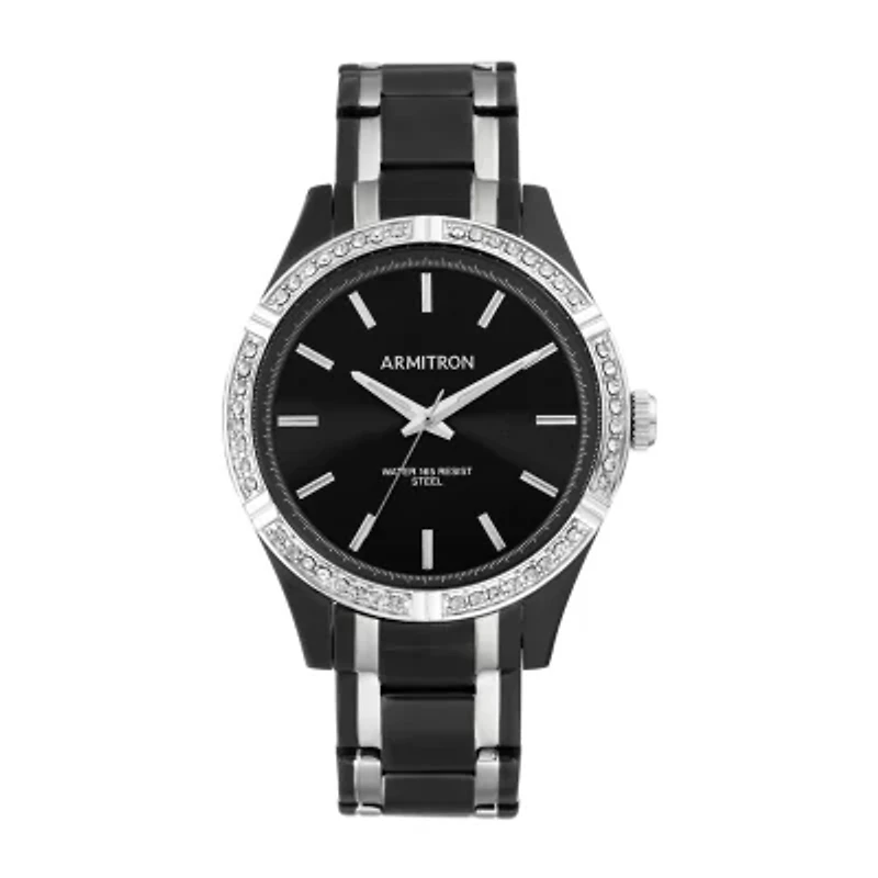 Armitron Unisex Adult Crystal Accent Two Tone Stainless Steel Bracelet Watch 20/5317bktb
