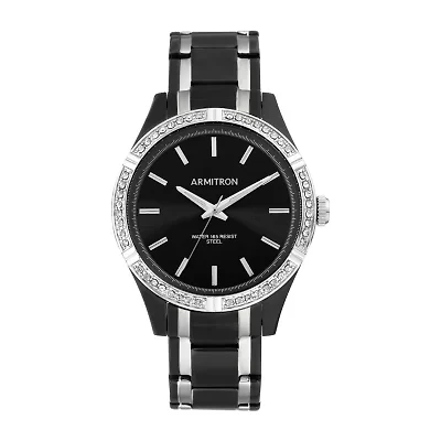 Armitron Unisex Adult Crystal Accent Two Tone Stainless Steel Bracelet Watch 20/5317bktb
