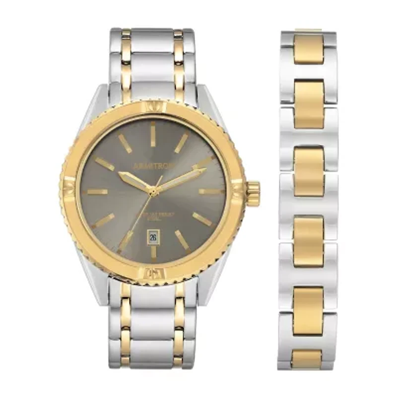 Armitron Mens Two Tone Stainless Steel Bracelet Watch 20/5341gyttst