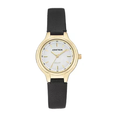 Armitron Womens Black Leather Strap Watch 75/5633wtgpbk