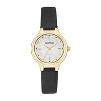 Armitron Womens Black Leather Strap Watch 75/5633wtgpbk
