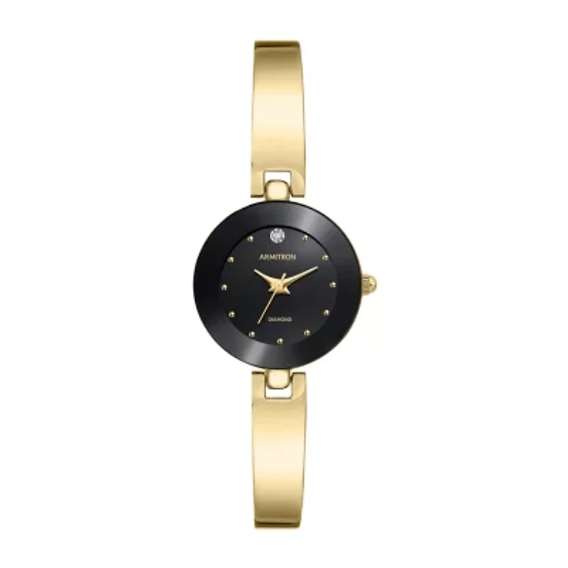 Armitron Womens Diamond Accent Gold Tone Bracelet Watch 75/5646bkgp