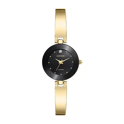 Armitron Womens Diamond Accent Gold Tone Bracelet Watch 75/5646bkgp