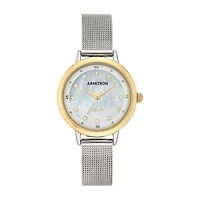 Armitron Womens Crystal Accent Silver Tone Stainless Steel Bracelet Watch 75/5712mptt