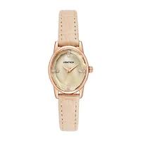 Armitron Womens Crystal Accent Pink Leather Strap Watch 75/5719bmrgbh