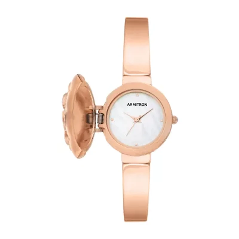 Armitron Womens Crystal Accent Rose Goldtone Bangle Watch-75/5682mprg