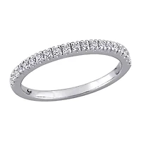 Womens 2MM 1/5 CT.  Lab Created White Moissanite 10K Gold Band