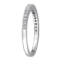Womens 2MM 1/5 CT.  Lab Created White Moissanite 10K Gold Band
