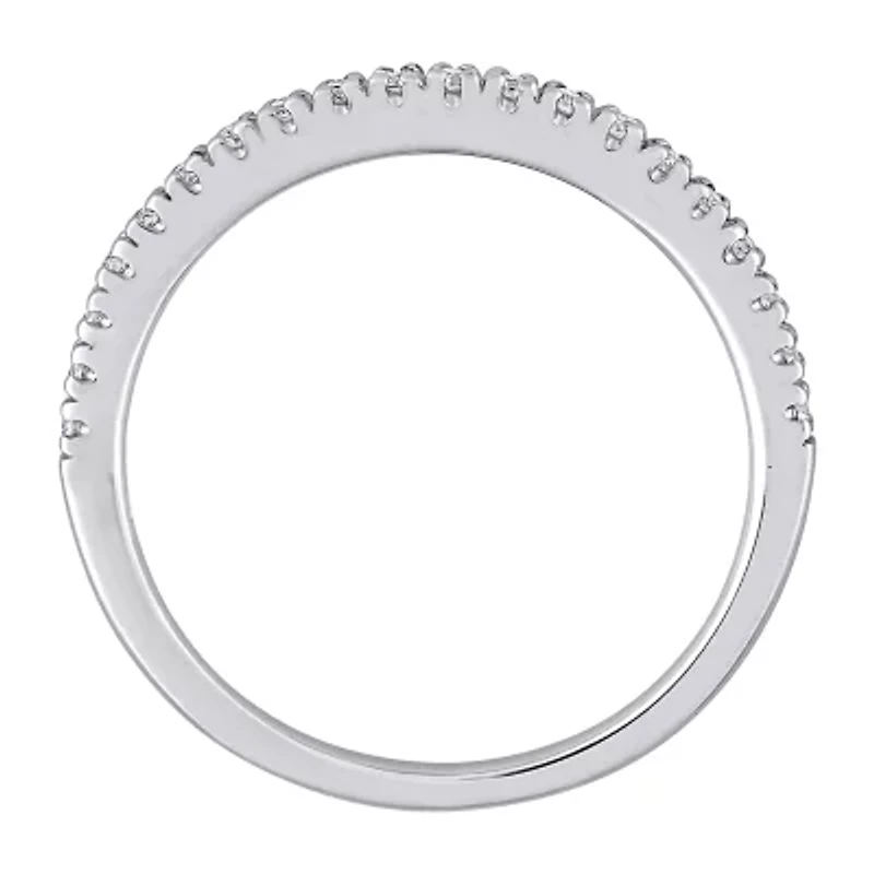 Womens 2MM 1/5 CT.  Lab Created White Moissanite 10K Gold Band