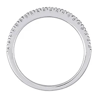 Womens 2MM 1/5 CT.  Lab Created White Moissanite 10K Gold Band
